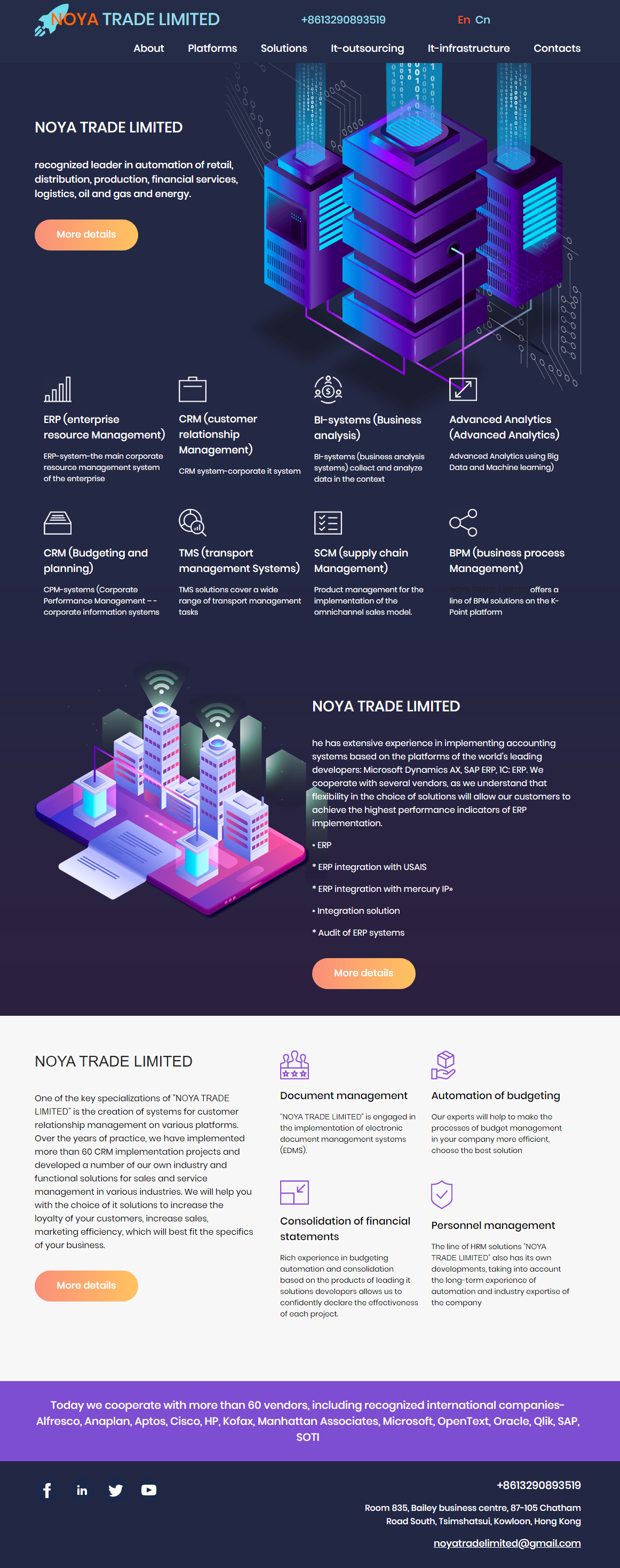 Сайт визитка Компания Linda Xin Trading